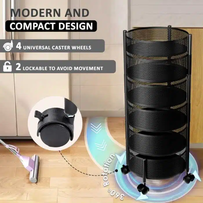 6 Layer Round Shape Kitchen Rack - Image 7