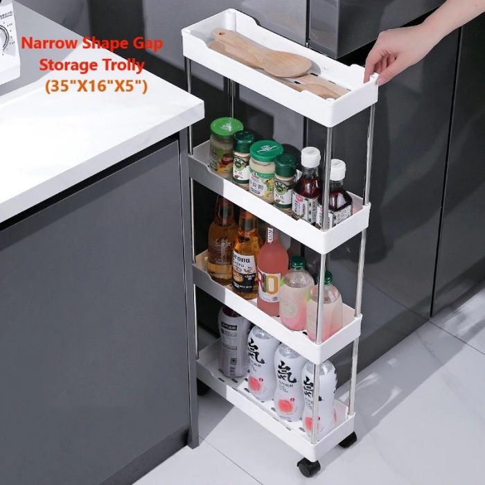 Narrow Type Multi Purpose Gap Storage Trolly Rack - Image 7