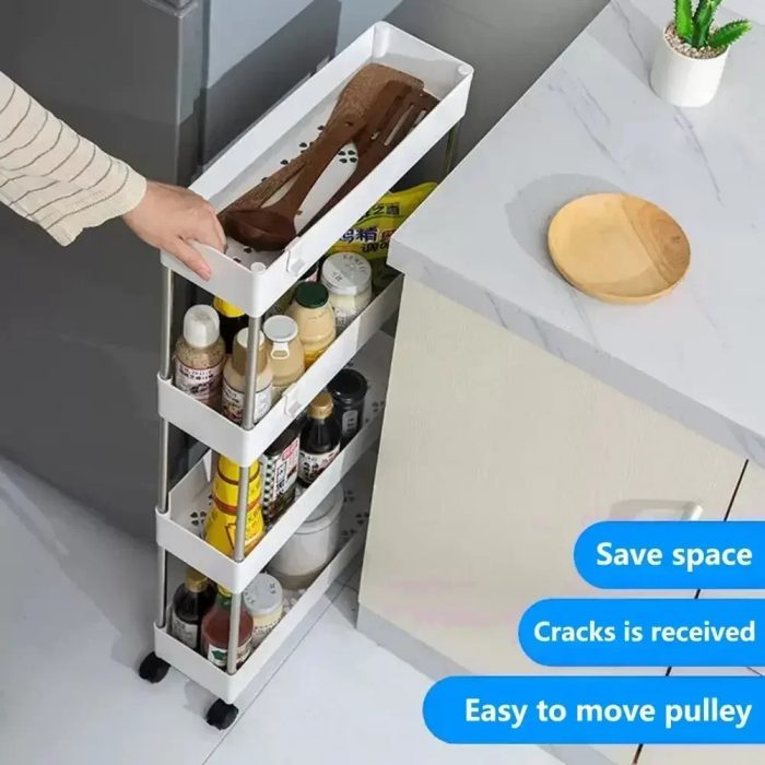 Narrow Type Multi Purpose Gap Storage Trolly Rack - Image 8