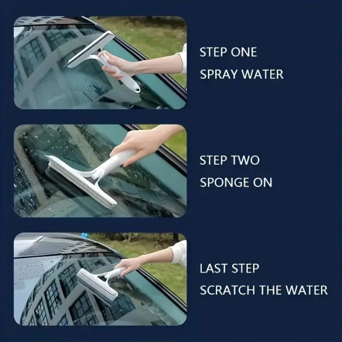 3-in-1  Hand-held Spray Window Mirror Glass Cleaning Tool - Image 6
