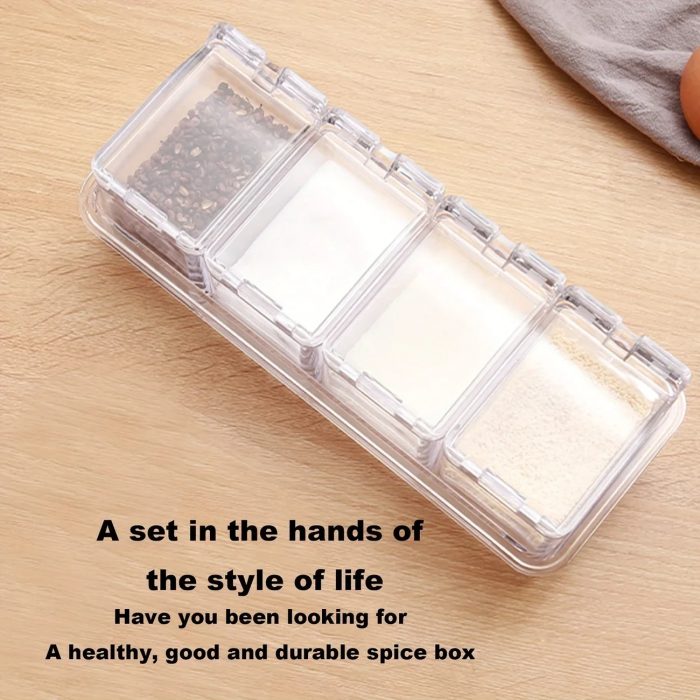 4 Grids Kitchen Transparent Seasoning Box - Image 6